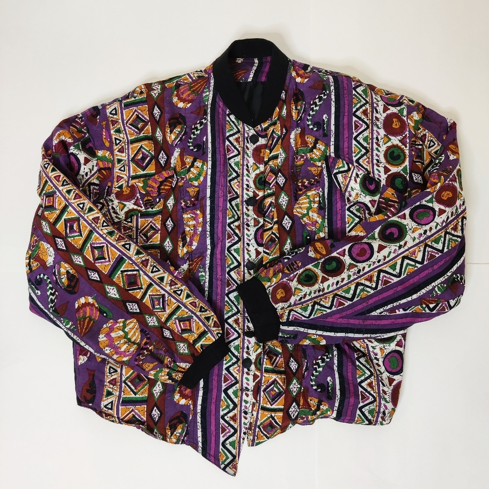 Retro 80s 90s colorful pattern jacket